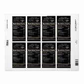 Black Gold 2020 Valeur nutritive Miel Étiquette Be (Feuille entière)