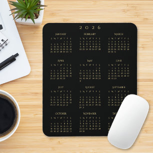 Black Gold 2026 Jaarkalender Thuis Kantoor Muismat
