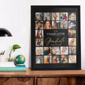 Black Gold 24 Photo Collage Poster de graduation