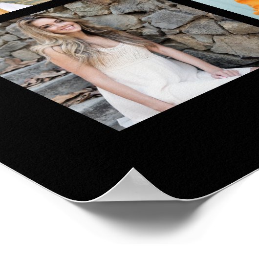 Black Gold 24 Photo Collage Poster de graduation (Coin)