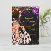 Black Gold 30th Birthday Invitation (Debout devant)