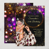 Black Gold 30th Birthday Invitation (Devant / Derrière)