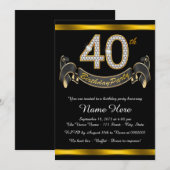 Black Gold 40e verjaardagsfeestje Kaart (Voorkant / Achterkant)