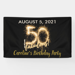 Black Gold 50 en nog steeds Fabulous 50th Birthday Spandoek