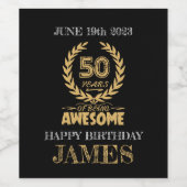 Black & Gold 50e Anniversaire Vins Étiquettes (Étiquettes simples)