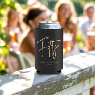 Black & Gold 50th Birthday Party Blikjeskoeler