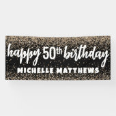 Black Gold 50th Birthday Spandoek (Horizontaal)