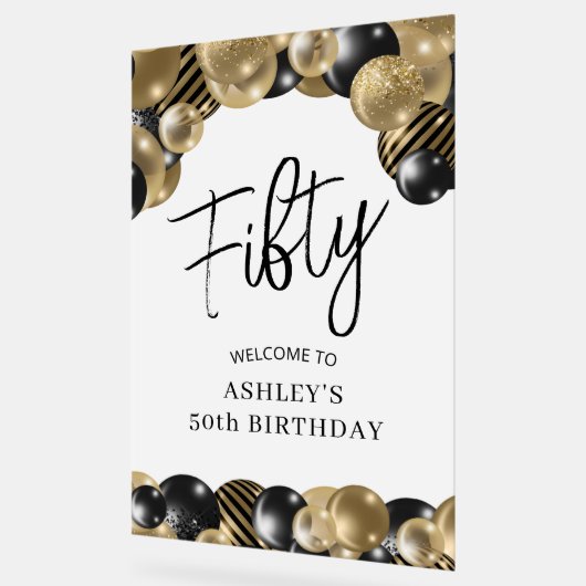 Black Gold 50th Birthday Welcome (Angle)
