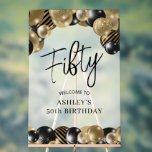 Black Gold 50th Birthday Welcome<br><div class="desc">Créez votre propre Black Gold 50th Birthday Welcome Acrylique Sign! Personnalisez ce design avec votre propre texte. Vous pouvez customiser cette conception en cliquant sur le bouton "Modifier les détails" si vous le souhaitez.</div>