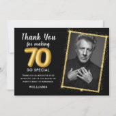 Black Gold 70e Anniversaire adulte Invitation phot (Devant)