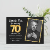 Black Gold 70e Anniversaire adulte Invitation phot (Debout devant)
