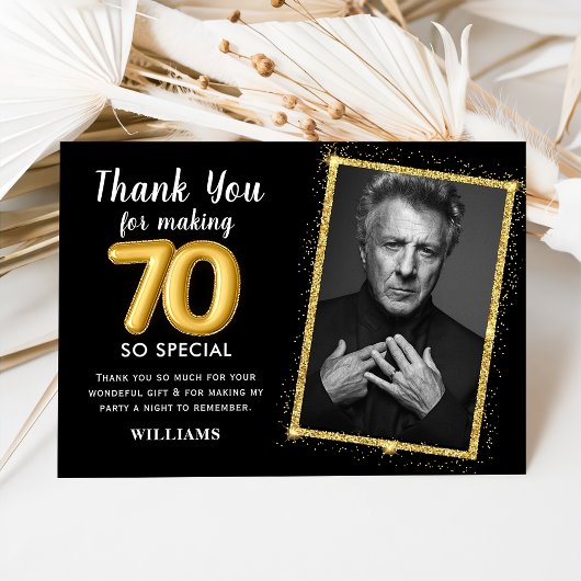 Black Gold 70e verjaardag foto uitnodiging