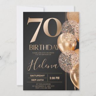 Black Gold 70e Verjaardag Glamour Kaart