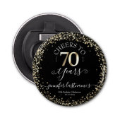 Black & Gold 70th Birthday Script Bottle Open Button Flesopener (Voorkant)