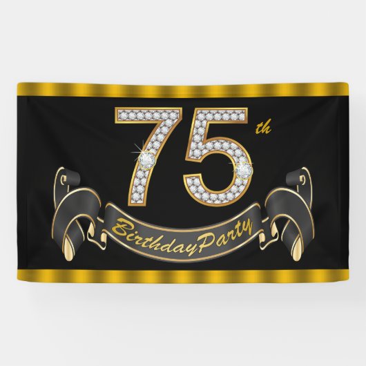 Black Gold 75e verjaardag Spandoek (Horizontaal)