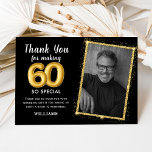Black Gold 80th Adult Birthday Photo Invitation<br><div class="desc">Black Gold 80th Adult Birthday Photo Invitation</div>