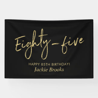 Black & Gold 85e verjaardagsfeest welkomstbanner Spandoek