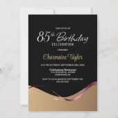 Black Gold 85th Birthday Party Invitation (Devant)