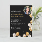 Black Gold 8e anniversaire invitation Balloon Phot (Debout devant)