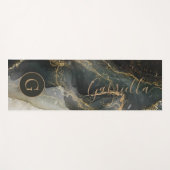Black Gold Abstract marmer monogram Yogamat (Voorkant (horizontaal))