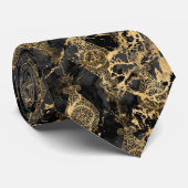  BLACK GOLD ABSTRACT STROPDAS (Opgerold)