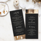 Black & Gold Abstrait Watercolor Wedding Programme