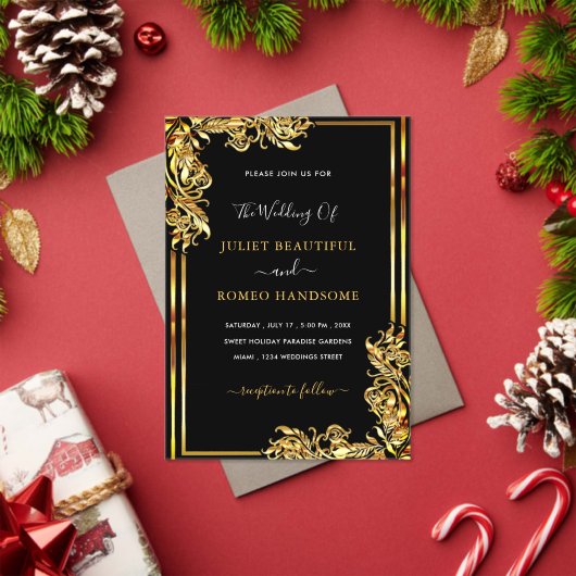 Black Gold Acrylic Wedding Invitation Example Acryl Uitnodigingen (Insity (Feestdagen))