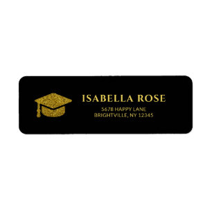 Black Gold Afstudeerder Afstuderen Mail Retouradre Etiket