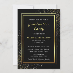 Black Gold Afstuderen Invitation Ontwerp uw eigen