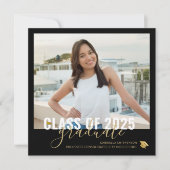 Black Gold Afstuderen Open House Square Announcem Aankondiging (Voorkant)