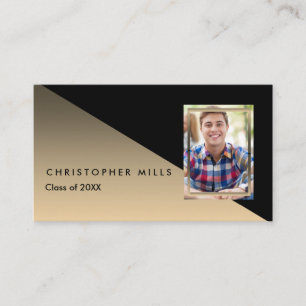 Black Gold Afstuderen Photo Insert Name Cards Contactkaartje