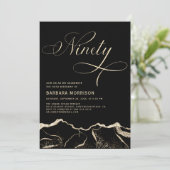 Black Gold Agate 90ste verjaardagsfeestje Kaart (Staand voorkant)