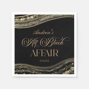 Black Gold Agate All Black Affair Verjaardagsfeest Servet