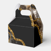 Black & Gold Agate Geode Glitter Hartelijk dank Bedankdoosjes (Achterkant)