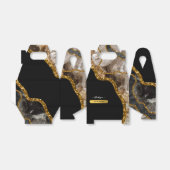 Black & Gold Agate Geode Glitter Hartelijk dank Bedankdoosjes (Uitgevouwen)