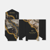 Black & Gold Agate Geode Glitter Wedding Bedankdoosjes (Uitgevouwen)