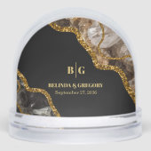 Black & Gold Agate Geode Glitter Wedding Favor (Avant)