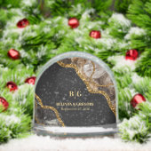 Black & Gold Agate Geode Glitter Wedding Favor (Noël)