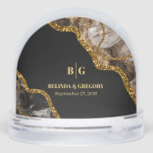 Black & Gold Agate Geode Glitter Wedding Favor (Arrière)