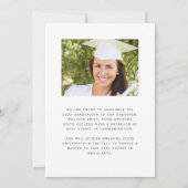 Black Gold Agate Photo Graduation Faire-part (Dos)