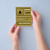 Black & Gold Alarm Logo, Security Alarm Service Flyer (Hand)