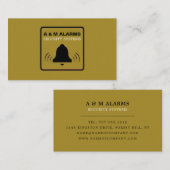 Black & Gold Alarm Logo, Security Alarm Service Visitekaartje (Voorkant / Achterkant)