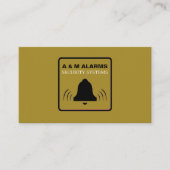 Black & Gold Alarm Logo, Security Alarm Service Visitekaartje (Voorkant)