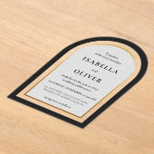 Black gold and white simplistic wedding acryl uitnodigingen (Laagn)