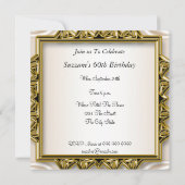 Black Gold Anniversaire de fête Invitation Black G (Dos)