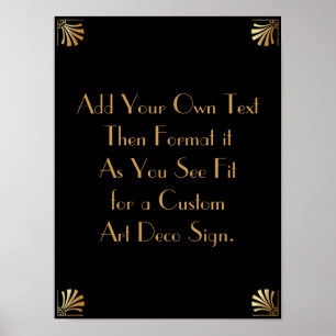Black Gold Art Deco Aangepaste DIY Weddenschap Poster