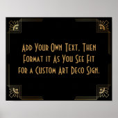 Black Gold Art Deco Aangepaste DIY Weddenschap Poster (Voorkant)