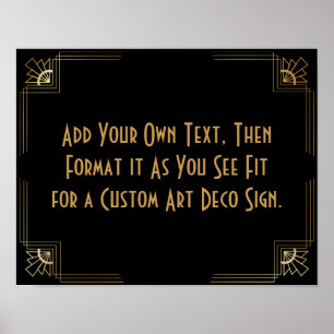 Black Gold Art Deco Aangepaste DIY Weddenschap Poster