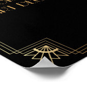 Black Gold Art Deco Aangepaste DIY Weddenschap Poster (Hoek)