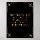 Black Gold Art Deco Aangepaste DIY Weddenschap Poster (Voorkant)